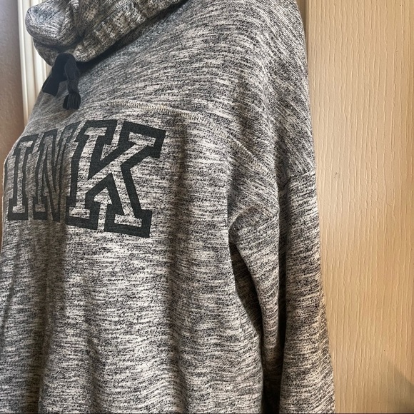 PINK by Victoria’s Secret pullover Sz small gray black drawstring - Picture 4 of 7